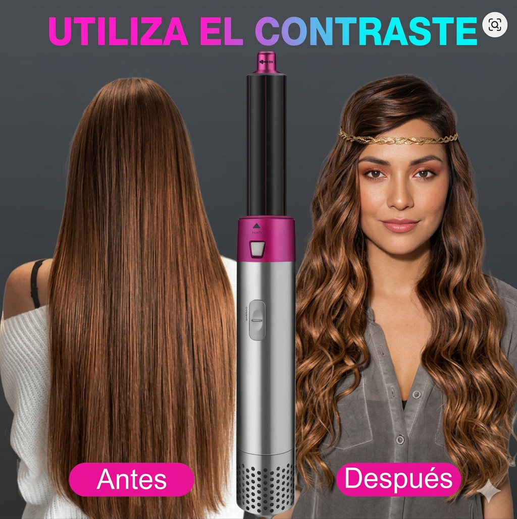 Cepillo Multiuso Rizador Secador 5 En 1