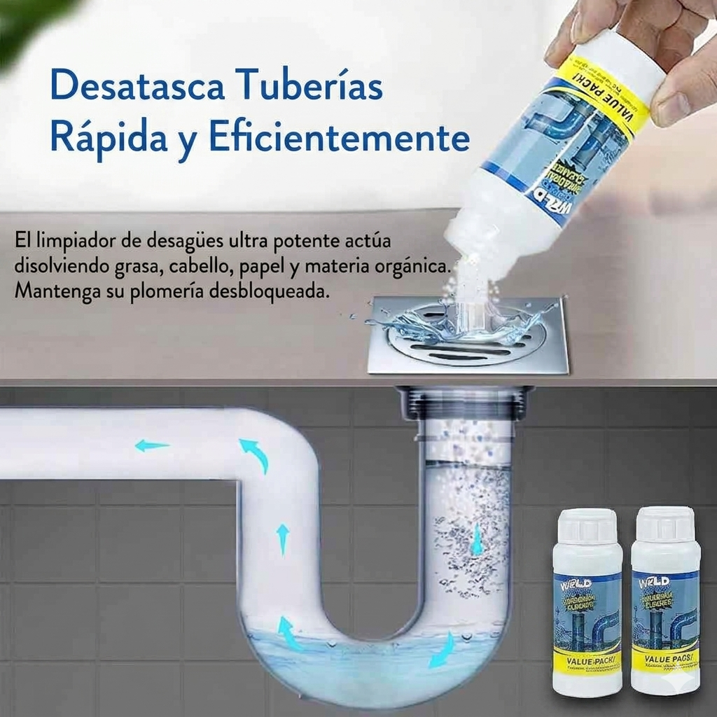 Pack x2 [500 grs] Wild Tornado: Ultra Destapador de Cañerías [1KG TOTAL]