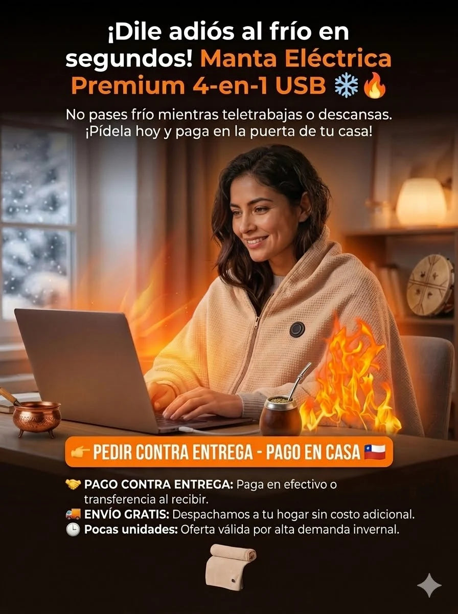 Manta Calefactora Eléctrica Carga USB