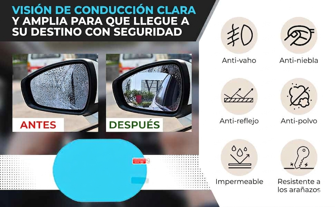 Sticker Anti Lluvia Para Espejos Retrovisores