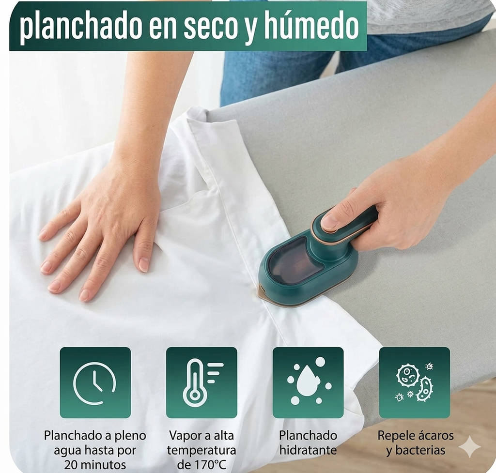 Mini Plancha Ropa a Vapor Portátil